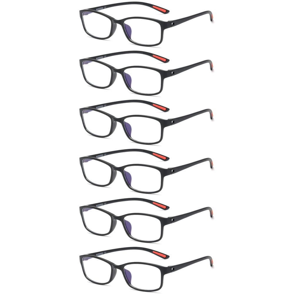 6 Pairs Mens Womens TR90 Reading Glasses Blue Light Blocking Reader