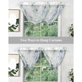 thumbnail image 5 of Waterfall Valances for Windows, Eucalyptus Flower Kitchen Sheer Valance Curtains, Sage Green Leaf Blue Floral Watercolor Rod Pocket Elegant Swag Valances for Living Room Bedroom, 47.2"x38.5", 2 Panel, 5 of 8