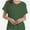 Green, variant on Women's V Neck T Shirts Casual Rolled Short Sleeve Side Split Summer Tops Loose Fit