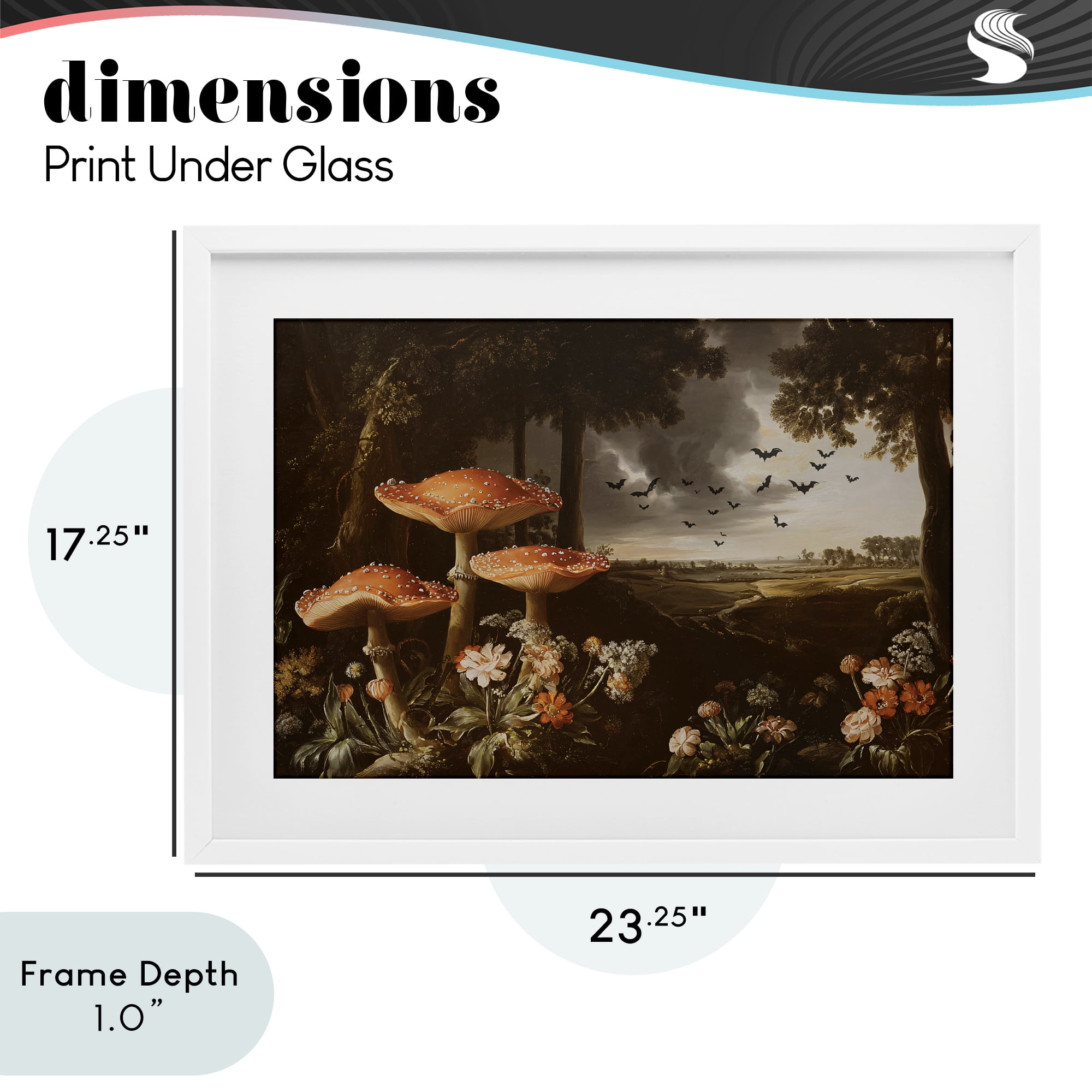 Stupell Industries Bats in Autumn Forest White Framed Print Under Glass, design by Jacky Ngan