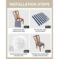 thumbnail image 4 of Navy Blue Striped Chair Seat Covers for Dining Room Stretch Chair Seat Covers Set of 4, Modern Farmhouse Blue White Stripes Chair Seat Protector Cushion Slipcovers for Kitchen Restaurant Office, 4 of 6