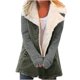 thumbnail image 2 of Pntutb mujer invierno cálido compuesto felpa botón solapas chaqueta prendas de vestir abrigo bolsillos Patchwork manga larga Tops liquidación Pntutb Pntutb-657, 2 of 7