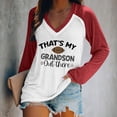 thumbnail image 2 of WEAIXIMIUNG Chemises de Maternité Boutonnées Femmes Décontractées Légères Col Rond Chandails en Molleton Manches Longues Imprimé Graphique Football Pull T-Shirt, 2 of 4