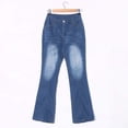 thumbnail image 4 of Womens Flare Jeans Y2K 90s Bootcut Low Rise Vintage Skinny Washed Flared Pants Stretchy Denim Bell Bottom Pants, 4 of 7