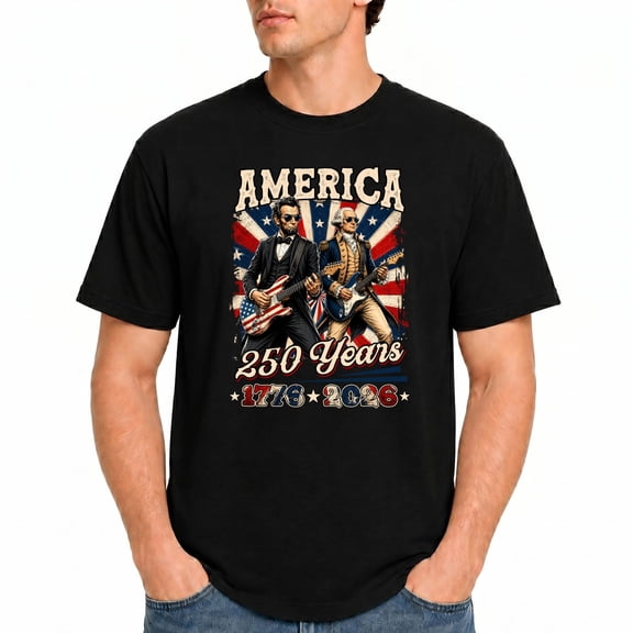 Abraham Lincoln George Washington America 250 Years Shirt, 1776-2026 USA Anniversary July 4th T-Shirt – Patriotic Heritage
