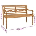 thumbnail image 2 of vidaXL Batavia Bench Garden Bench Patio Loveseat with Cushion Solid Wood Teak, 2 of 9