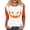 Earthy Yellow01, variant on Pumpkin Face Graphic 3/4 Sleeve Tops for Women Crew Neck Halloween Party T Shirts Ghost Tee Spooky Horror Print Top Saffron M
