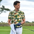 thumbnail image 2 of Kdxio Sunflowers And Butterflies Print Men's Short Sleeve Polo Shirt,Midweight Men's Shirt, 2 of 6