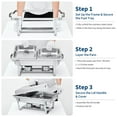 thumbnail image 3 of Ataucjin 2/4/6 Pack 2-Well Rectangular Chafing Dish, Dual Compartment Stainless Steel Buffet Warmer with Lid & Fuel Holders, Food Server for Catering, Weddings, Home Parties & Buffet Events, 3 of 7
