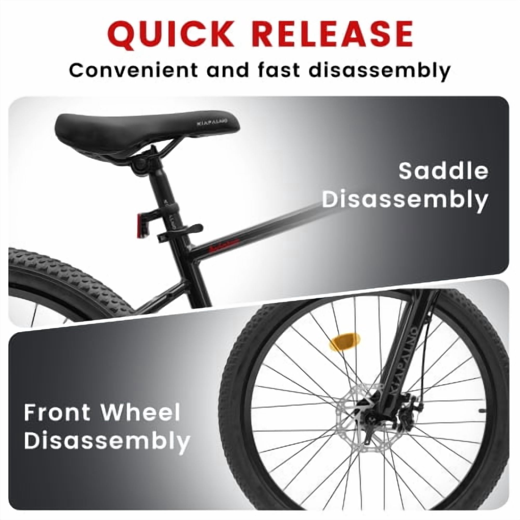 RAISTYW 24 inch Wheels Mountain Bike for Adult and Women, 21-Speed Steel Frame Bicycles with Shock Fork, Plus Shock Absorber, Black and Red