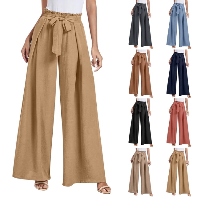 NJDVHB Pantalon d'Hiver pour Femmes, Pantalons de Survêtement pour Femmes, Pantalons pour Femmes, Pantalons Unis Taille Haute à Imprimé pour Dames, Pantalons à Jambe Grand, Pantalons Décontractés Amples, Rouge Melon D\'eau, m