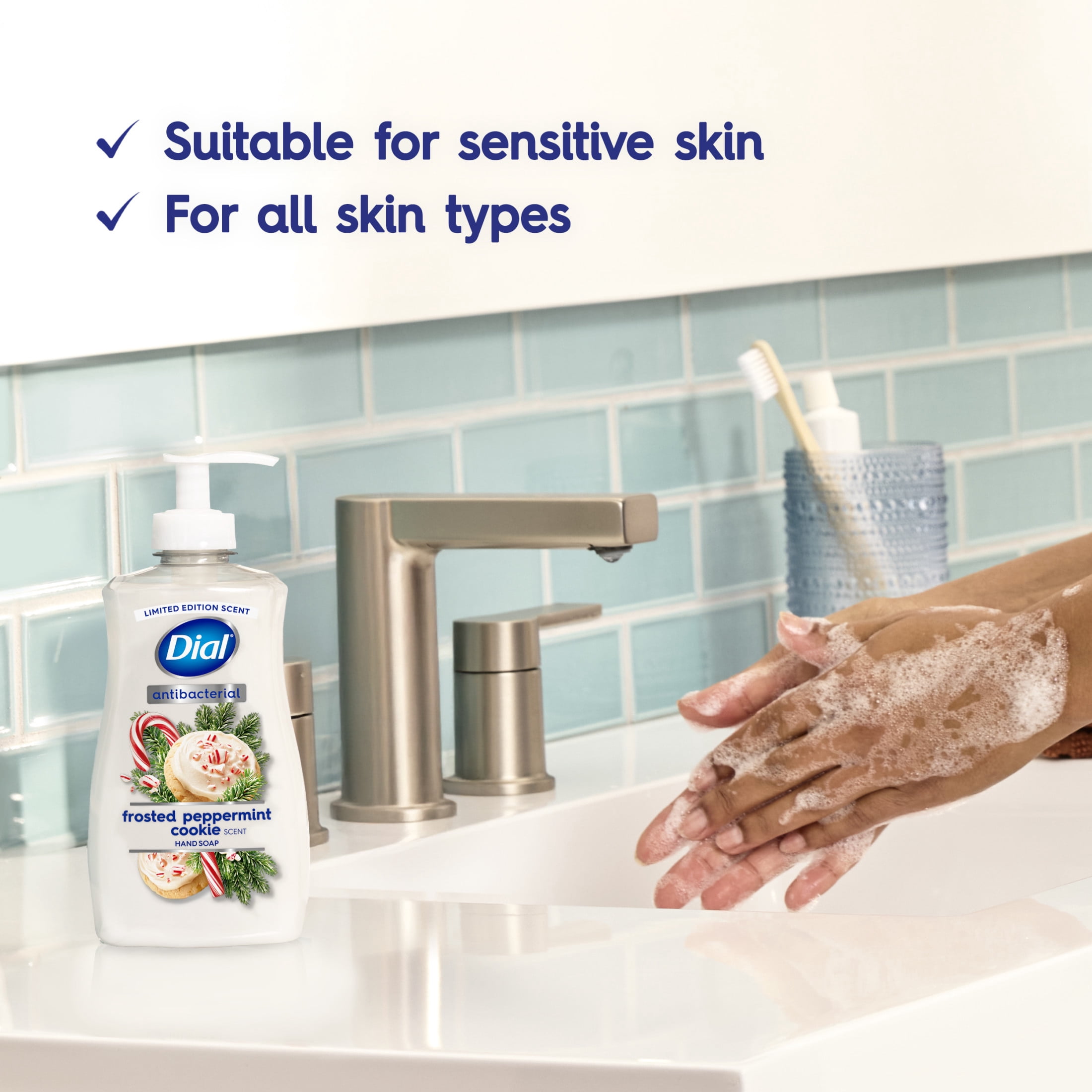 Dial Antibacterial Limited Edition Scent, Frosted Peppermint Cookie Liquid Hand Soap
