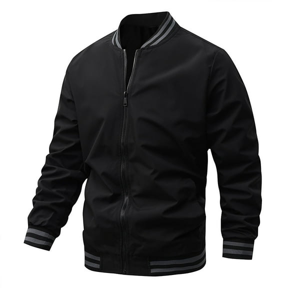 KAUOD Men's Bomber Jacket Mens Lightweight Long Sleeve Casual Jacket Windbreaker Zip Up Coat with Pockets for Spring Fall