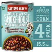 SERIOUS BEAN CO Southwest Smokehouse Baked Black Beans, 15.5 oz, 4 Cans