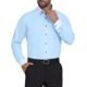 thumbnail image 4 of Camisas de vestir formales de manga larga con cuello de colores contrastantes para hombres Inspire Chic M Azul Claro, 4 of 5