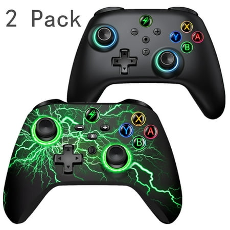 2 Pack Wireless Pro Controller for Nintendo Switch -Beboncool LED Gaming Controller w/ Turbo, 12-Hr Battery & Multi-Platform Compatibility