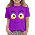 thumbnail image 6 of HOMADLES Toddler Boys Short Sleeve Tee Shirt Cotton Casual Crewneck Graphic Tees for Boys T-Shirts, Purple 9 T, 6 of 6