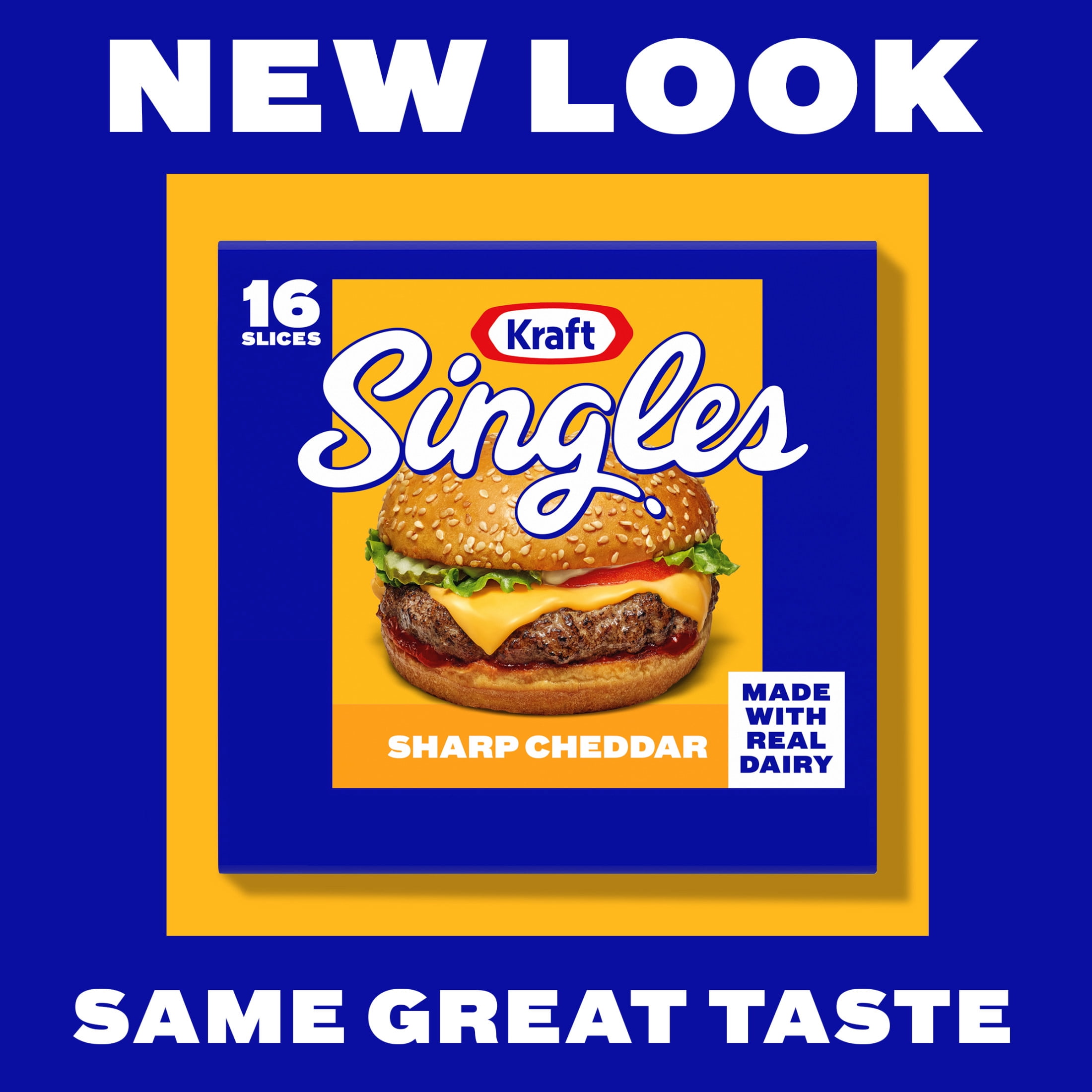 Kraft Singles Sharp Cheddar Slices, 16 Count Pack