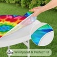 thumbnail image 5 of Colorful Tie Dye Mandala Pattern Round Fitted Tablecloth with Elastic Edge,Dining Table Cover Waterproof,Outdoor Round Tablecloth for Camping,Dining,Indoor and Outdoor, 5 of 7