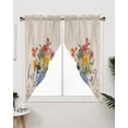 thumbnail image 3 of Swag Curtains, Hello Spring Vase Flowers Butterfly Rod Pocket Kitchen Curtains Valances Tier Curtains Swag Valance Curtains for Bedroom Living Room 36" x 36", 2 Panels, 3 of 6