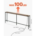 thumbnail image 5 of VEVOR Narrow Console Table, 70.9" Behind Couch Table with Power Outlets, 1-Tier Long Entryway Table, Narrow Sofa Table with Metal Frame and Charge Station, for Entryway, Hallway, Living Room, 5 of 9
