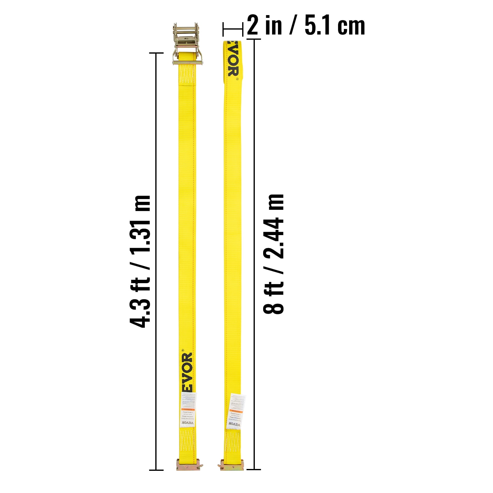 BENTISM E-Track Ratchet Straps 10-Pack 12' Tie-Down Kit Cargo Van Truck Trailer