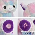 thumbnail image 4 of 12'' Musical Light up Rainbow Alpaca Soft Plush Toy Stuffed LED Animals Night Lights Doll Holiday Birthday Gifts for Toddler Kids, 4 of 5
