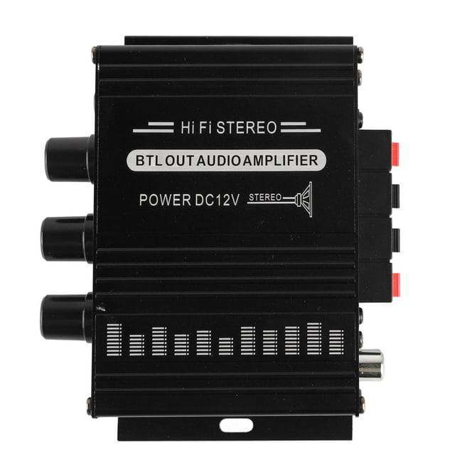 Amplificador estéreo portátil de 12 V con sonido claro y miniamplificador para coche, motocicleta y hogar AK270