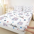 thumbnail image 5 of Manfei Patriotic Firework Star Queen Sheets, Faith Family Freedom Print Queen Sheet Sets, Red White Blue, Polka Dots Reversible 4-Piece (1 Flat Sheet, 1 Fitted Sheet and 2 Pillowcases), 5 of 6