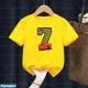 thumbnail image 3 of Camiseta de algodón para niños y niñas, divertida camiseta con estampado de números de cumpleaños de coche, ropa para niños de 1 a 9 años, regalo de cumpleaños, camiseta linda para niños, 3 of 5