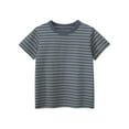 thumbnail image 2 of Blusas y camisas de manga corta con cuello redondo Camiseta de rayas de manga corta con cuello redondo de verano para niños Top informal versátil para bebés para usar al aire libre Conjunto de poliést, 2 of 4