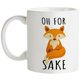 thumbnail image 1 of Taza de café Fatbaby Oh for Sake, taza de café divertida de zorro, regalo para el Día del Padre y la Madre, regalos de cumpleaños, taza divertida blanca de 11 onzas, 1 of 1