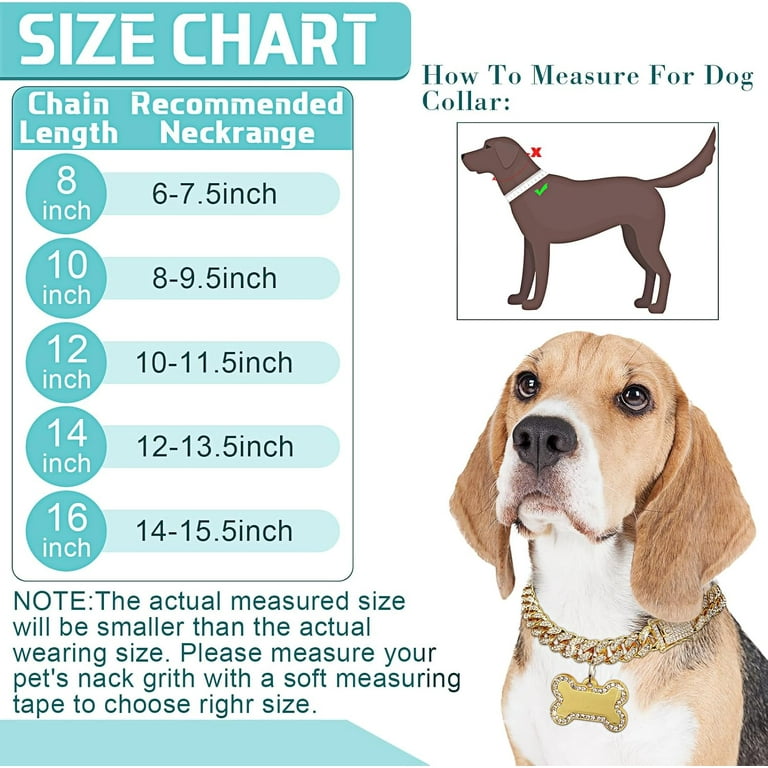 Dog Chain Golden Diamond Collar With Pet Id Jewelry Tags Rhinestones Stainless Steel Metal Link Chain Collar Walking Chain Necklace For Puppy Dog Boys Girls Small Dogs 14 Inch Walmart