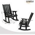 thumbnail image 3 of VINGLI Outdoor Rocking Chair, Heavy Duty 600 LBS Wooden Rocking Chair with Comfortable Backrest, Weatherproof Patio Rocker with Ergonomic Design, Solid Fir Wood Rocking Chair for Patio, Garden, Black, 3 of 14