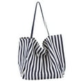thumbnail image 3 of Bolso de hombro para mujer, bolso de lona de moda para el trabajo, vacaciones, fiestas, primavera Rayas Azules, 3 of 9