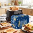 thumbnail image 3 of Toaster Cover 4 Slice, Blue Christmas Tree Dustproof Bakeware Oven Protector with Top Hook, Blue Golden Xmas Tree Snowflake Winter Waterproof Small Kitchen Appliance Toasters Dust Cover, 12"x11"x8", 3 of 9
