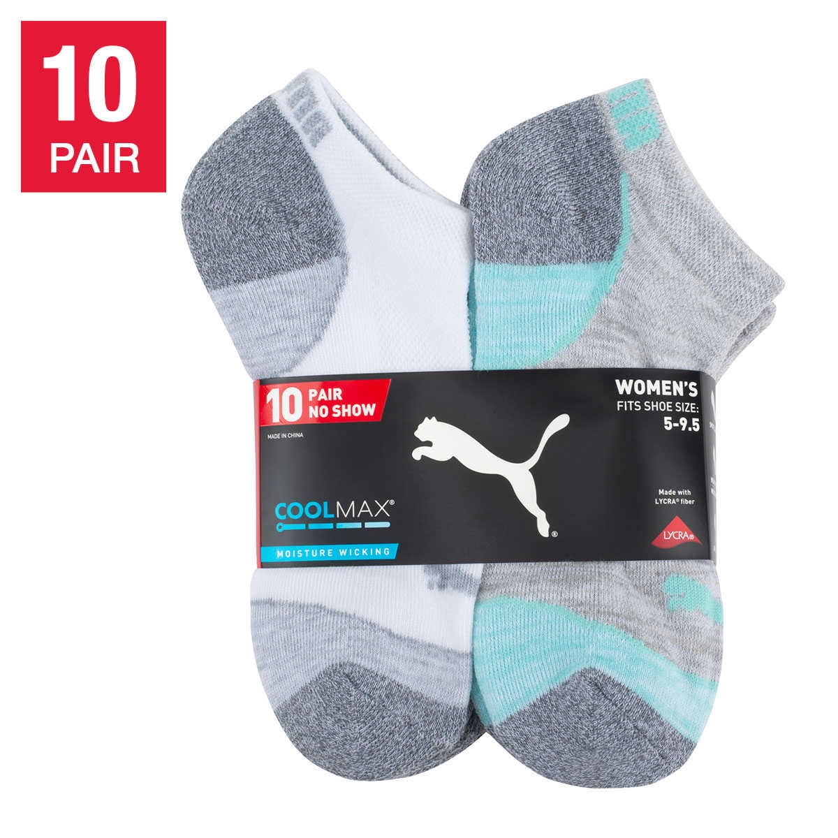 factible feo Recomendación Puma Ladies 10 Pair CoolMax No Show Socks (White) - Walmart.com