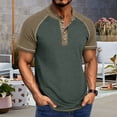 thumbnail image 4 of ZenCart Men's Henry Collar T-Shirt Cotton Muscle Tee Casual Top Short Sleeve Fitted Tee Shirt for Daily Wear Gym Travel Parties, 4 of 8