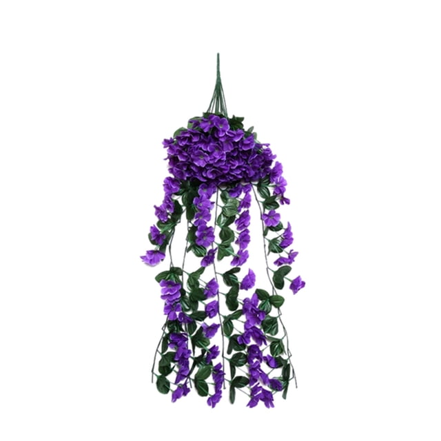 Artificial Flower Simulation Rattan Violet Hanging Rattan Wall Hanging Orchid Hanging Basket Flower Living Room Balcony Home Decoration Wall