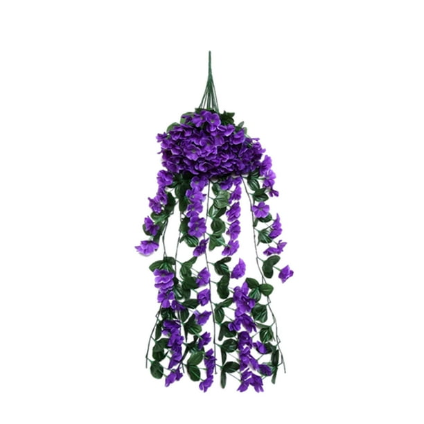 Decoraciones de Pared para la Sala de Estar Simulación de Flores Artificiales Viña Violeta Colgante Viña Muro Colgante Orquídea Colgante Cesta Flor Sala de Estar Balcón Decoración Del Hogar Muro