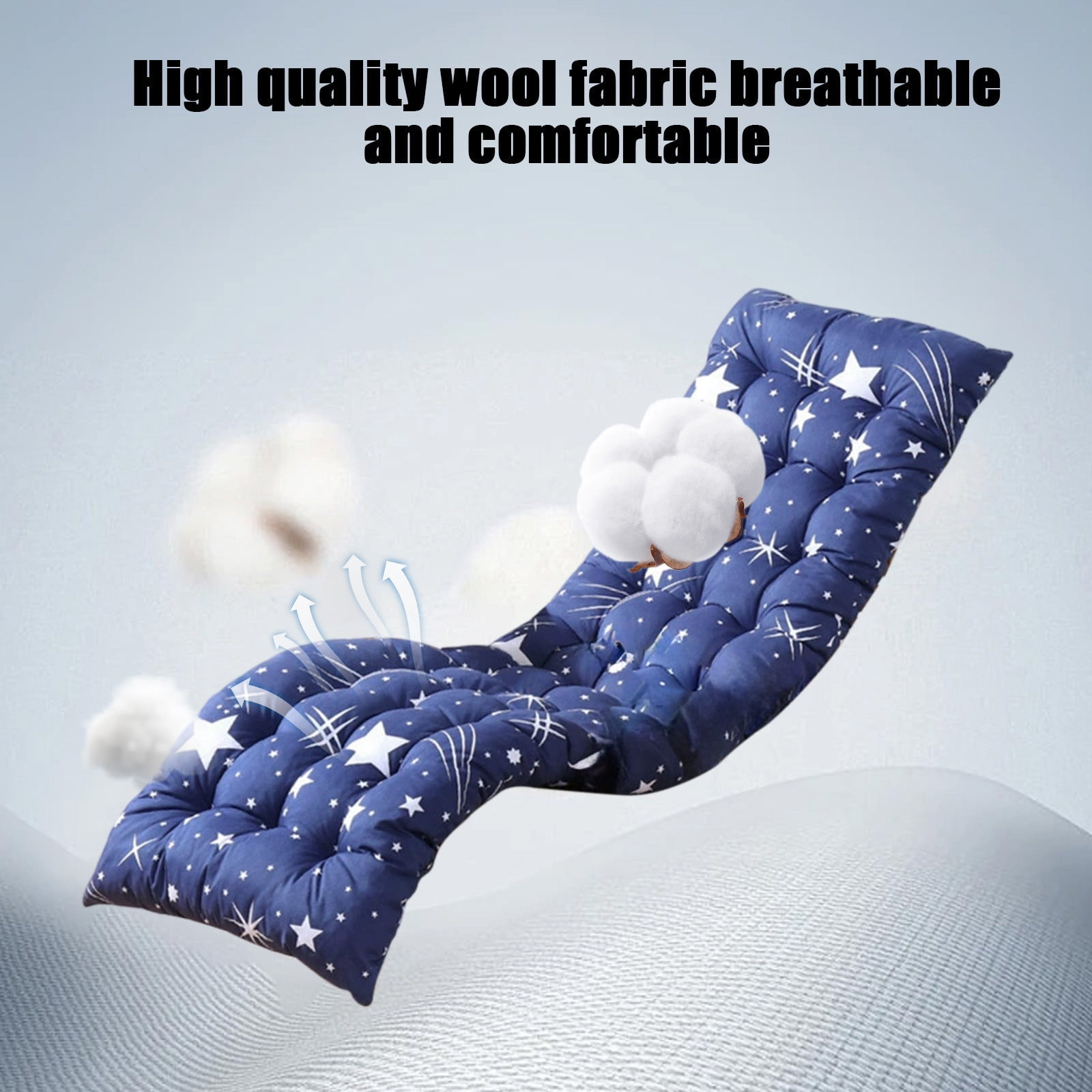 Extra Large Rocking Chair Cushion Thick Chair Pads High Back and Seat Cushion with Ties Outdoor Chaise Lounge Sun Lounger Chair Cushions