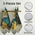 JEUXUS Leaves Gold Accents Botanical Soft Bath Towel Absorbent Hand