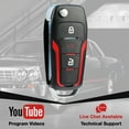 thumbnail image 2 of KeylessOption blank key + flip style remote upgrade for 1998-2016 FoMoCo vehicles, 3-button flip style fob, 2 of 5