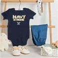 thumbnail image 3 of United States Navy Strong Anchor Logo Romper Boys or Girls Infant Baby Brisco Brands 18M, 3 of 6