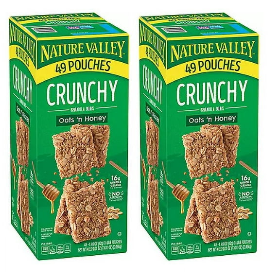 2 PACK |Nature Valley Oats 'n Honey Crunchy Granola Bars (49 pk.)