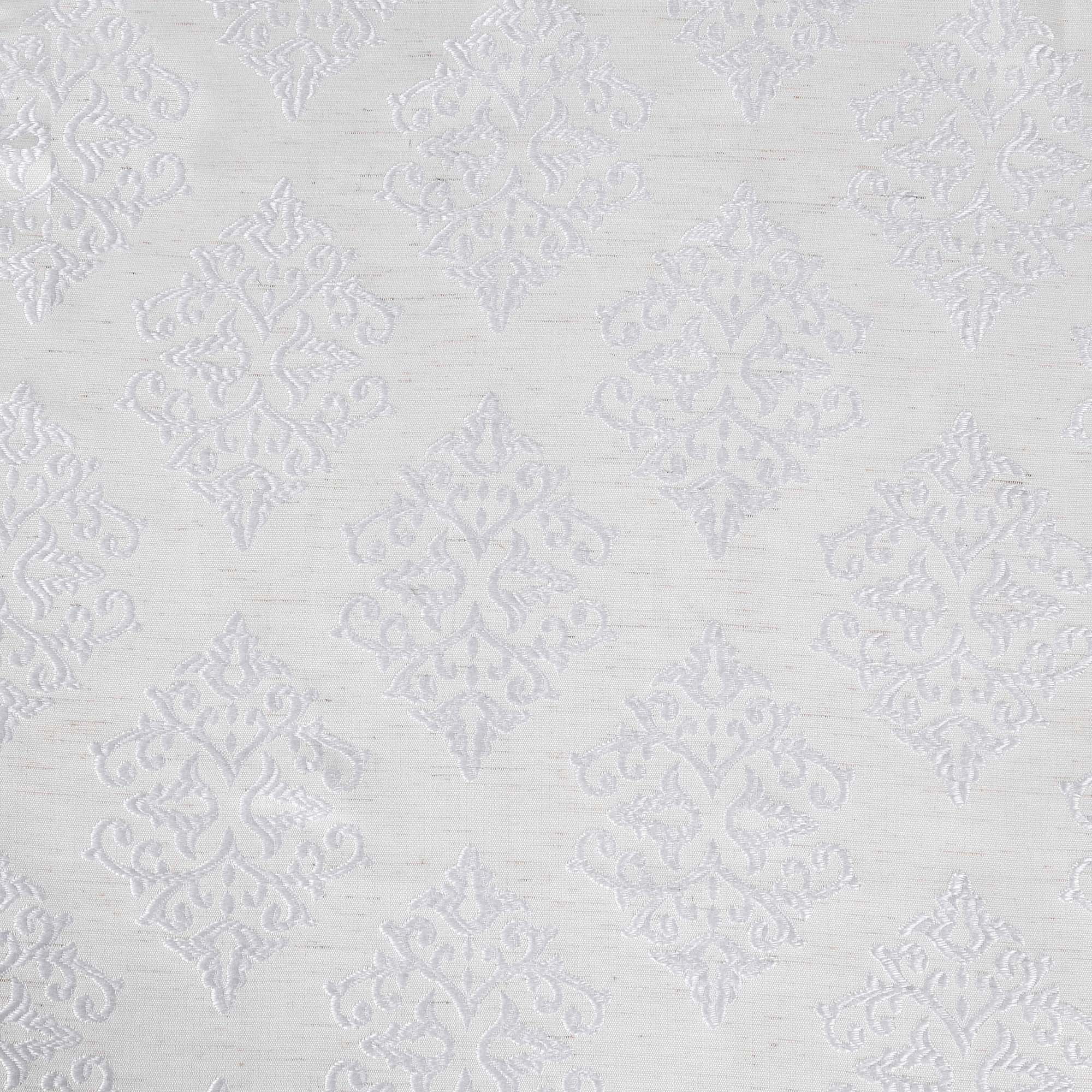 Superior Venetian Damask Jacquard Grommet Curtain Panel, Set of 2, 52" x 84", White