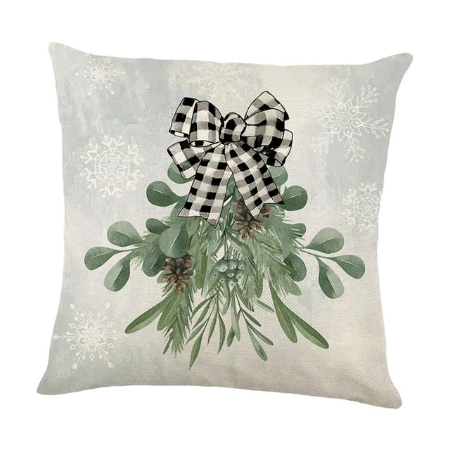 Funda de almohada navideña de 45 x 45 cm, suave y decorativa. Estilo D