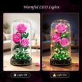 thumbnail image 3 of TERRAMUS Pink Rose Flowers Building Set with Dust Dome, 219 Pcs Botanical Collection Bouquet Block Kit for Home Office Decor Gift for Women Age 12+, 3 of 10