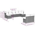 thumbnail image 2 of vidaXL 9 Piece Garden Sofa Set with Cushions Grey Poly Rattan, 2 of 5