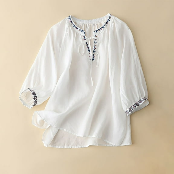 White Women's Short Sleeve T-shirt, Women'S Fashionable Casual Solid Color Cotton And Linen Top Shirt Button T Shirt,Women's Short sleeve T-shirt XL